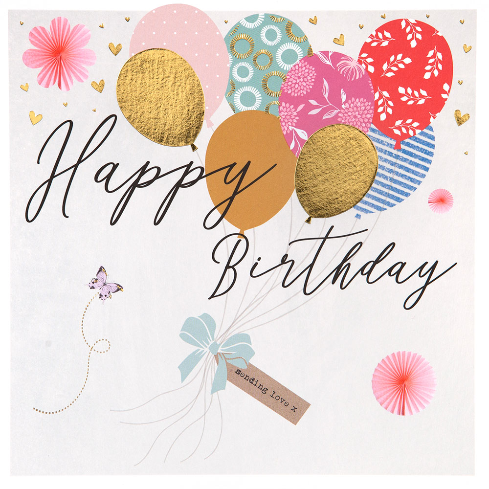 Floating Balloons Birthday Card