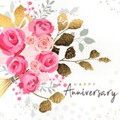 Rose Bunch Anniversary Card