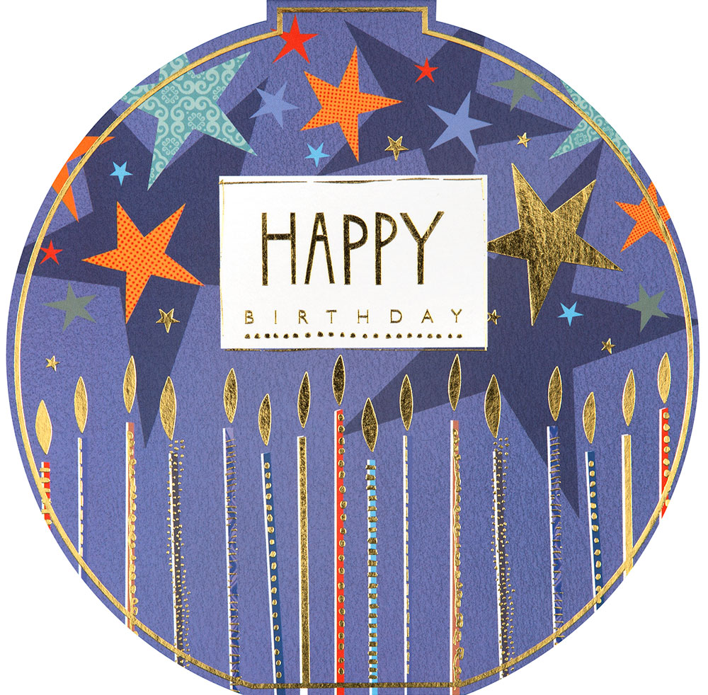 Stars and Candles Birthday Card