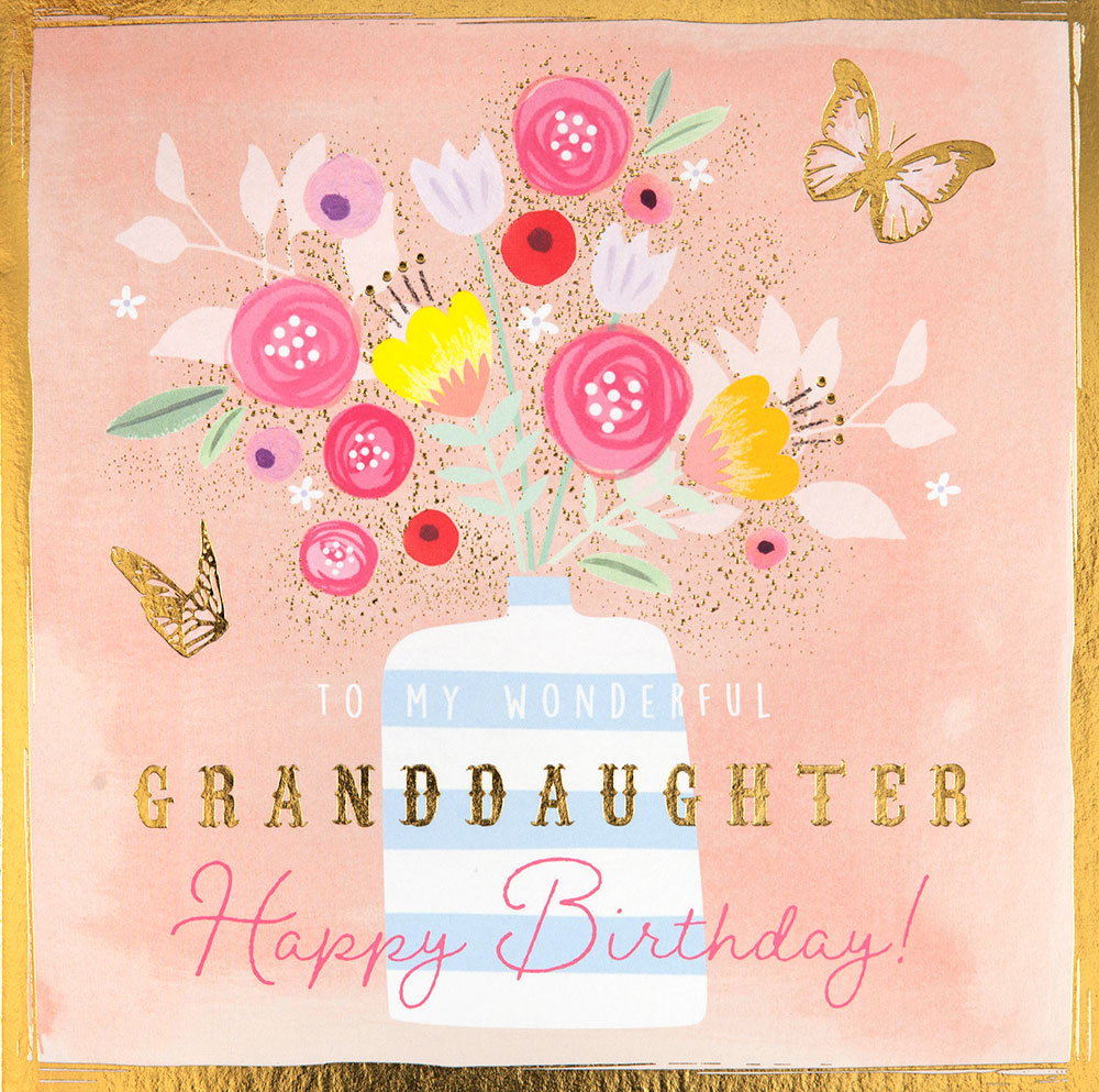 To My Wonderful Granddaughter Birthday Card