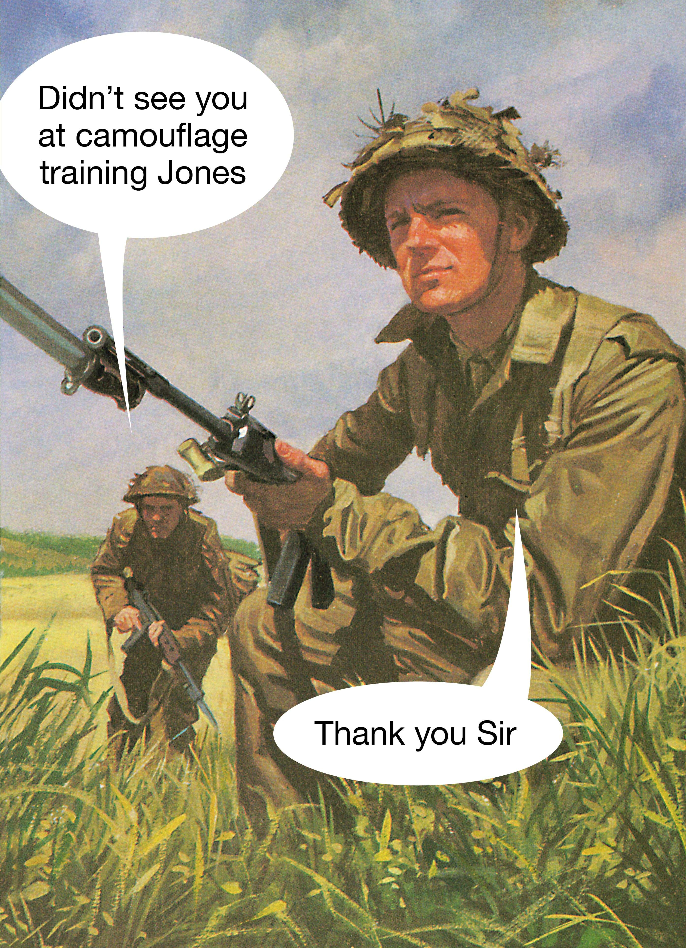 Camo Training Greetings Card