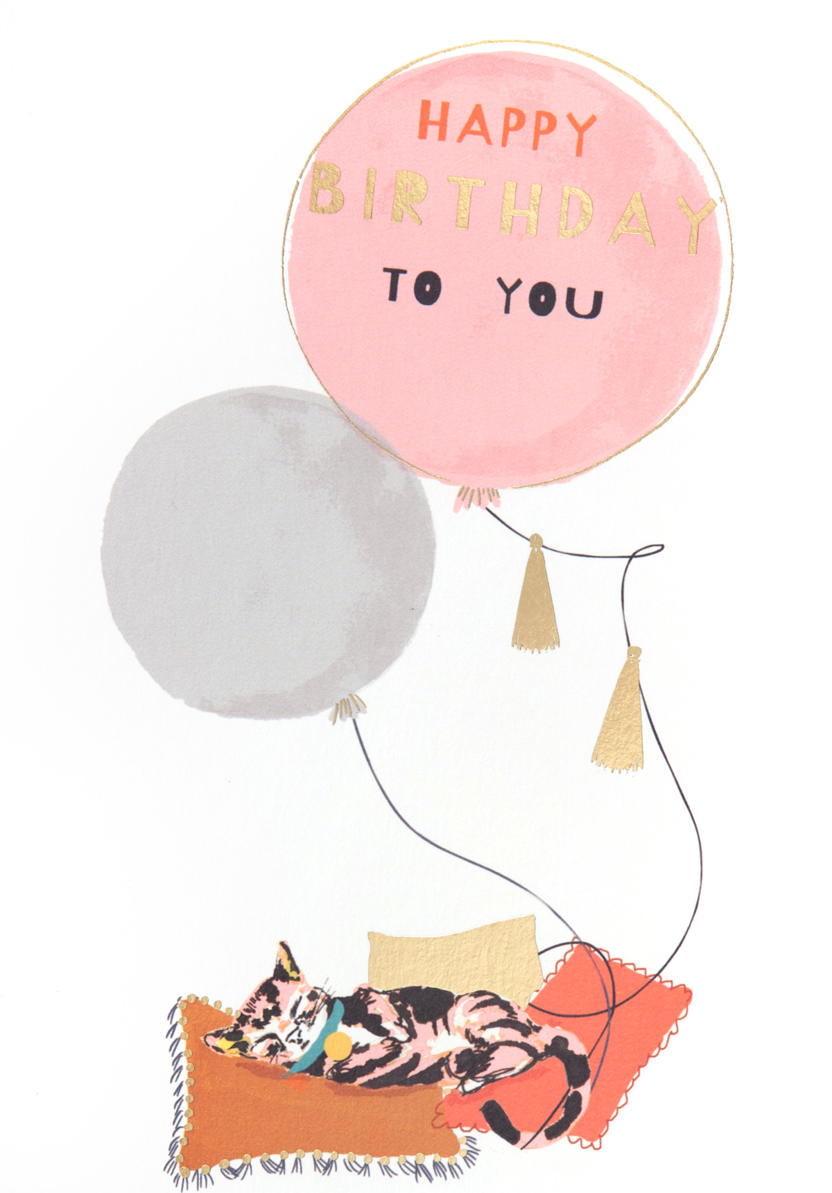 Cosy Cat Birthday Card