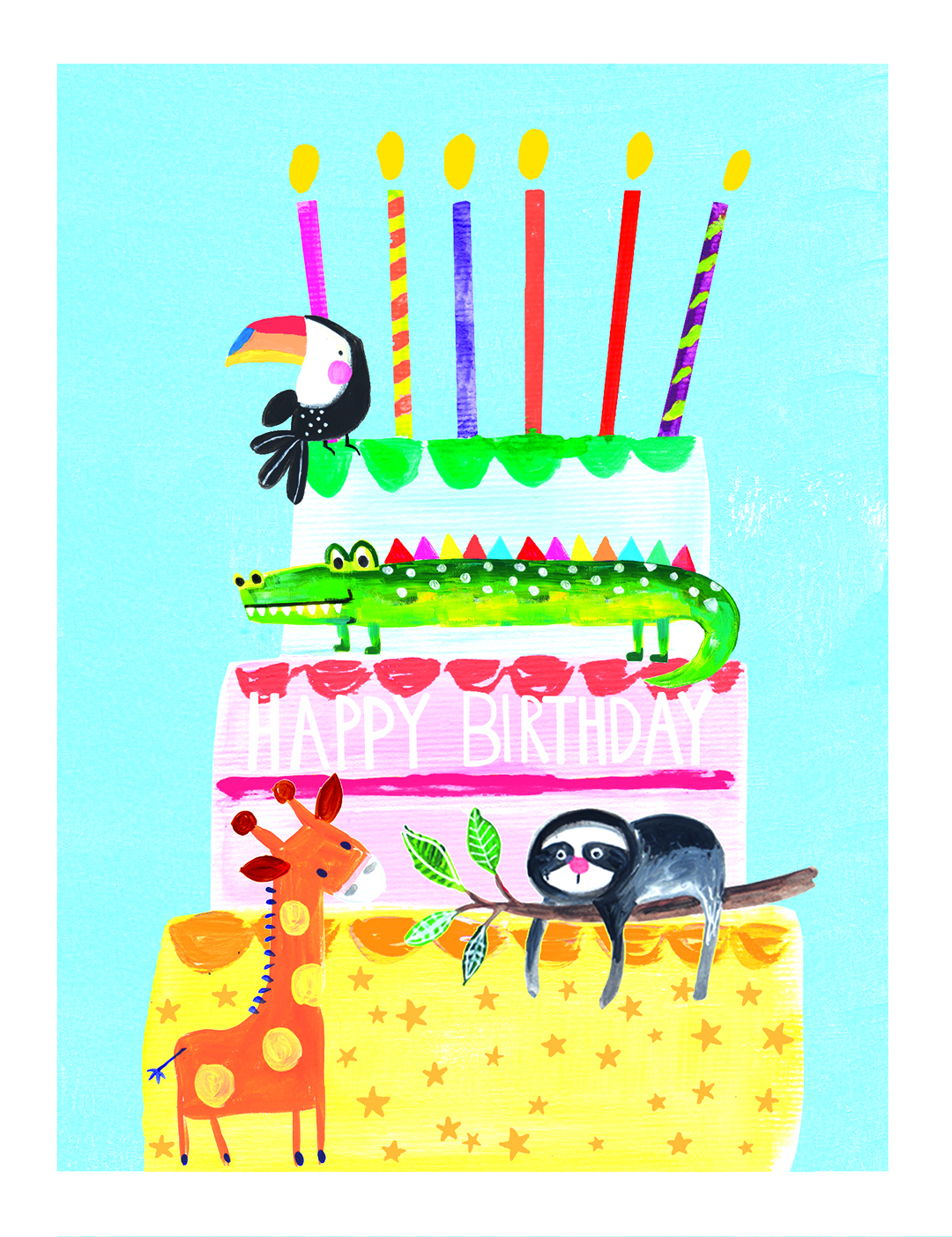 Animal Cake Birthday Card
