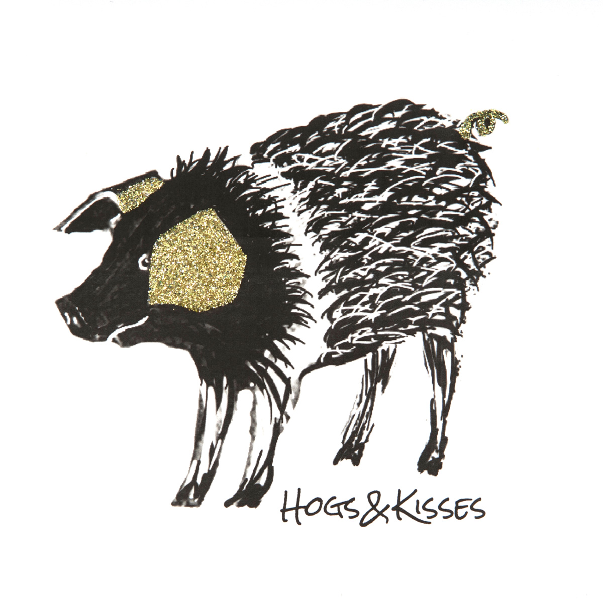 Hogs and Kisses Greeting Card