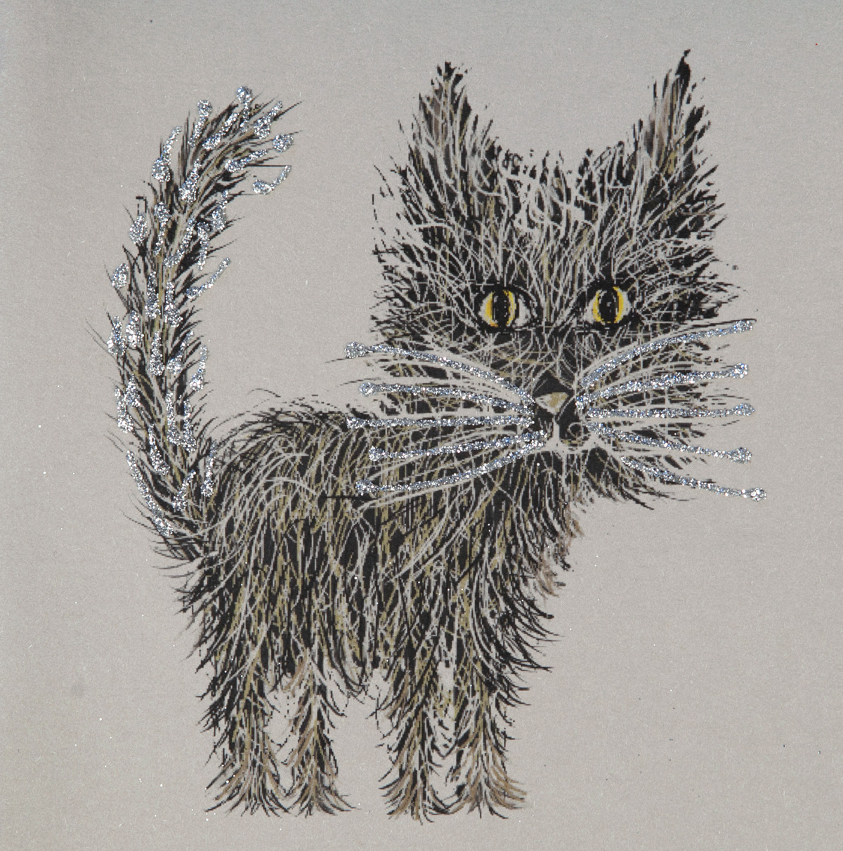 Glitter Whiskers Greeting Card