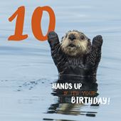 Hands Up 10th Birthday Card