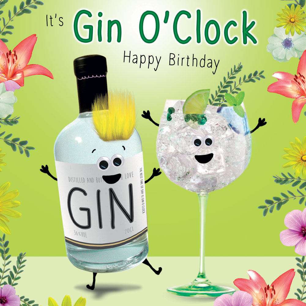 Gin O'Clock Birthday Card