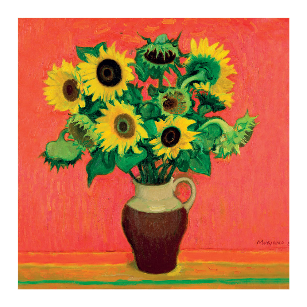 Sunflowers on Red Greeting Card