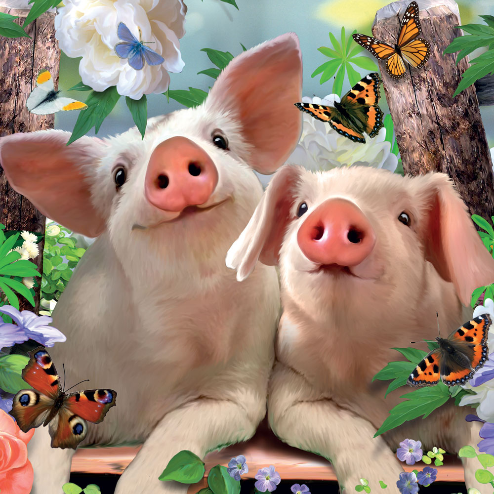 Pigs 3D Birthday Card