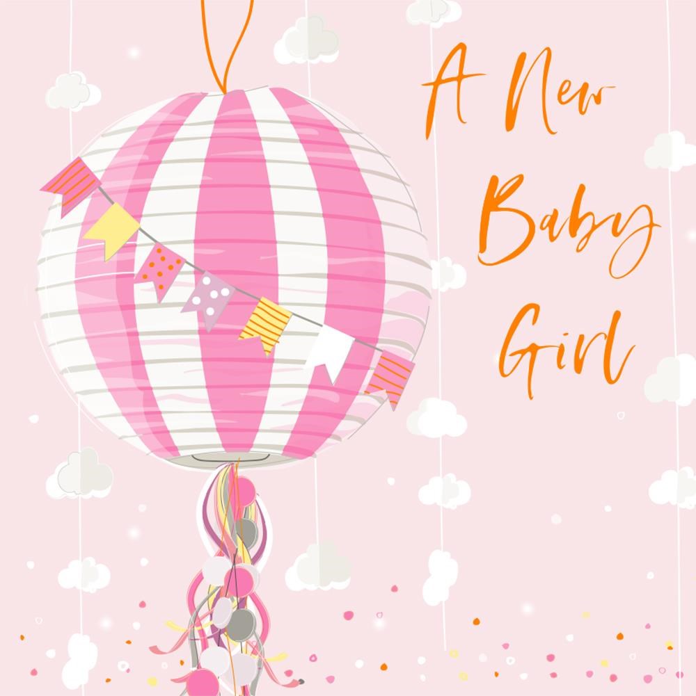 Pink Lantern Baby Girl Card