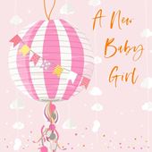 Pink Lantern Baby Girl Card