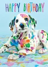Colourful Dalmatian Extra Large Birthday Card