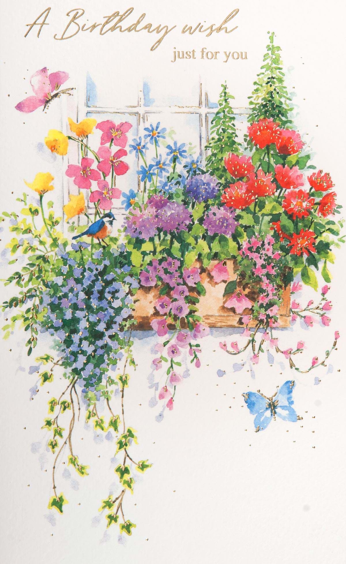 Flower Bed Birthday Card