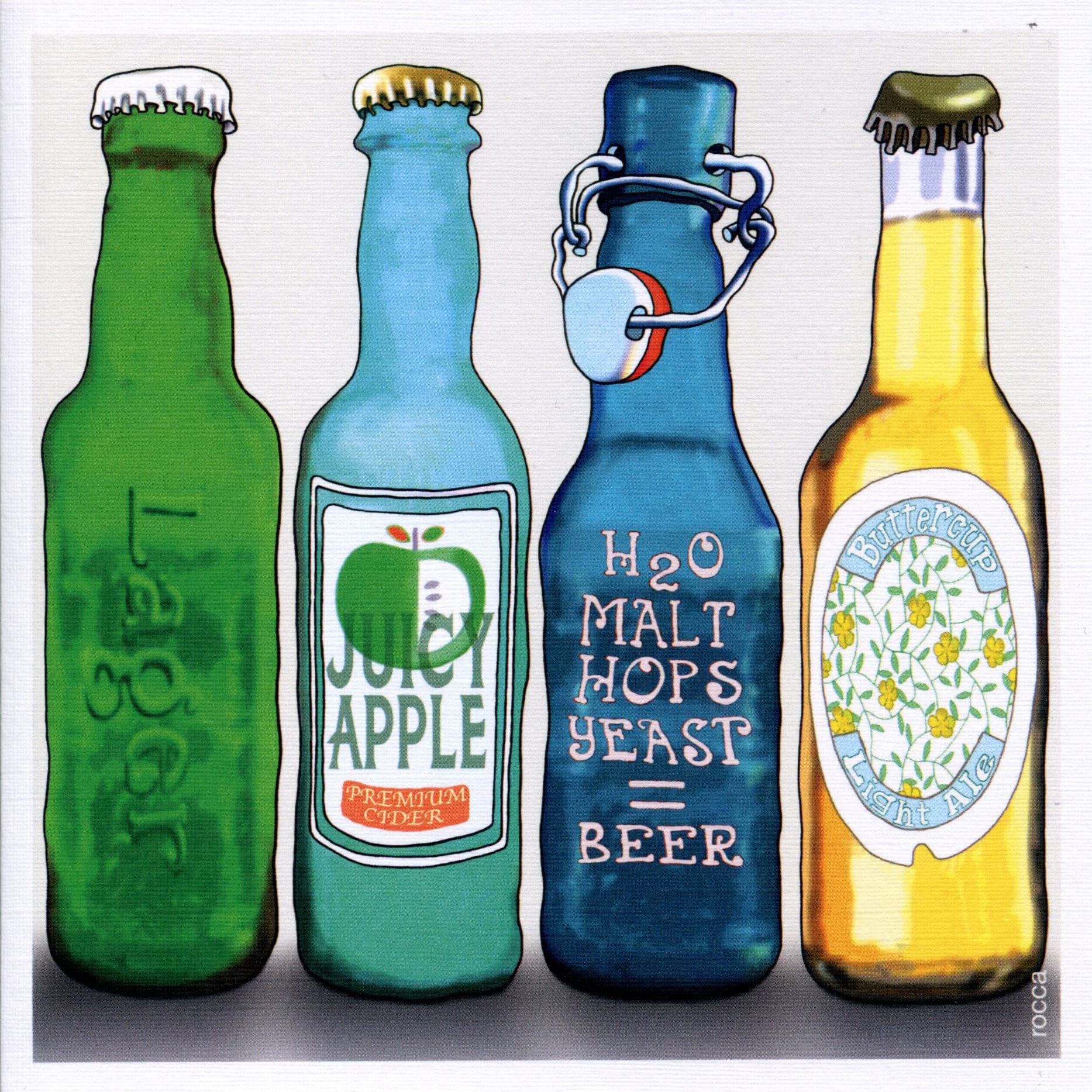 Bottles Greeting Card