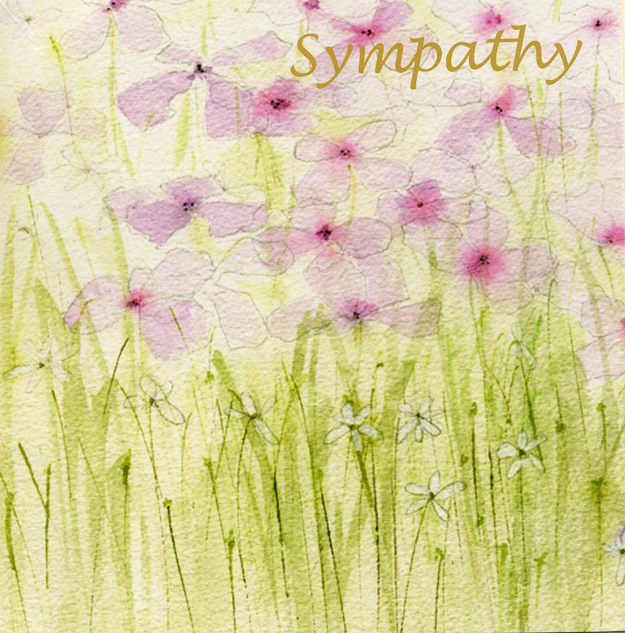 Pink Flowers Sympathy Card