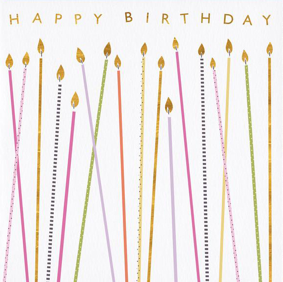 Colourful Candles Birthday Card
