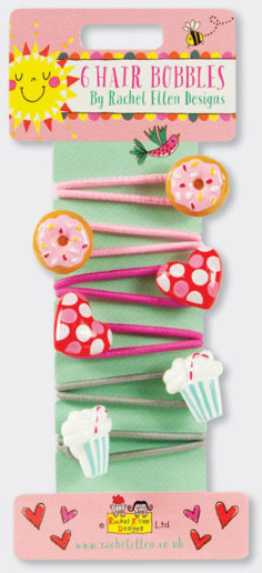 Sweet Hearts Set of 6 Kids Hair Bobbles