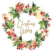Festive Christmas Wreath - Personalised Christmas Card