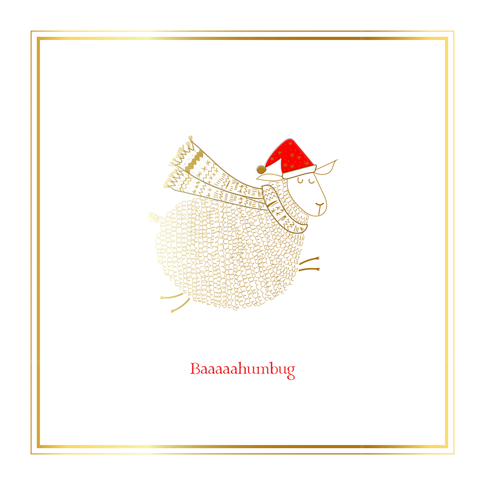 Festive Sheep Personalised Christmas Card
