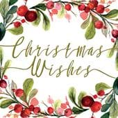 Watercolour Berries Christmas Card