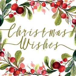 Watercolour Berries Christmas Card