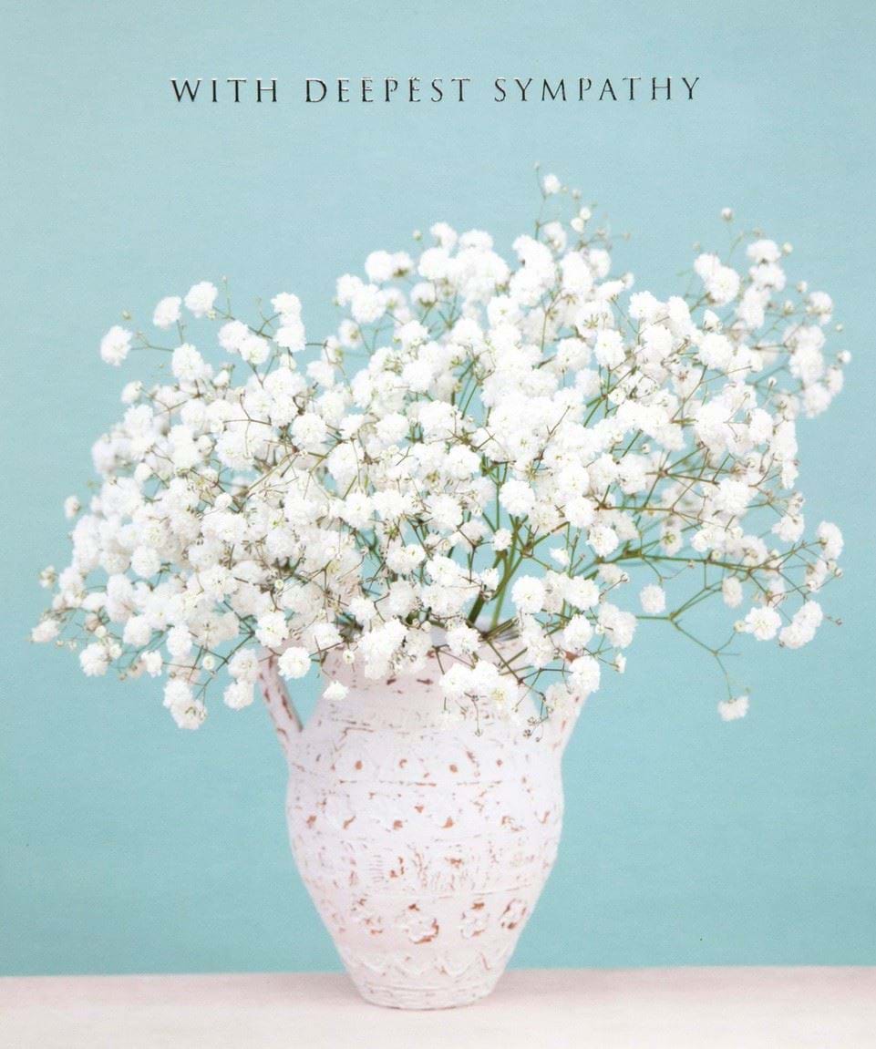 White Flowers Sympathy Card