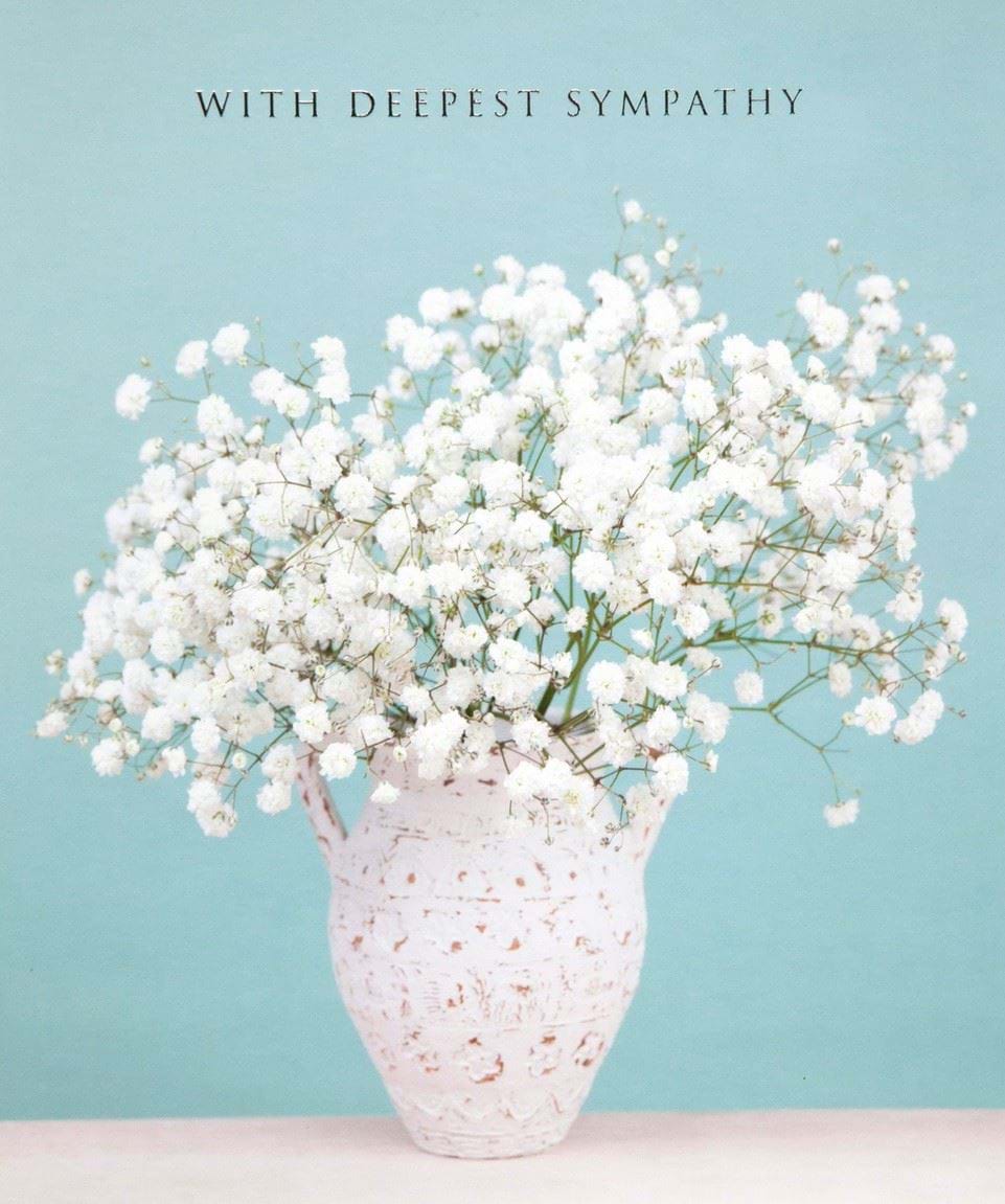 White Flowers Sympathy Card