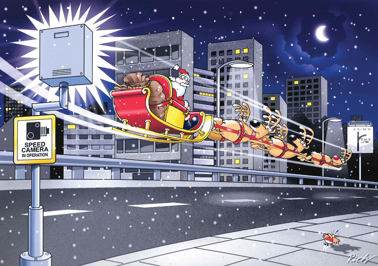 Speed Camera Santa Personalised Christmas Card