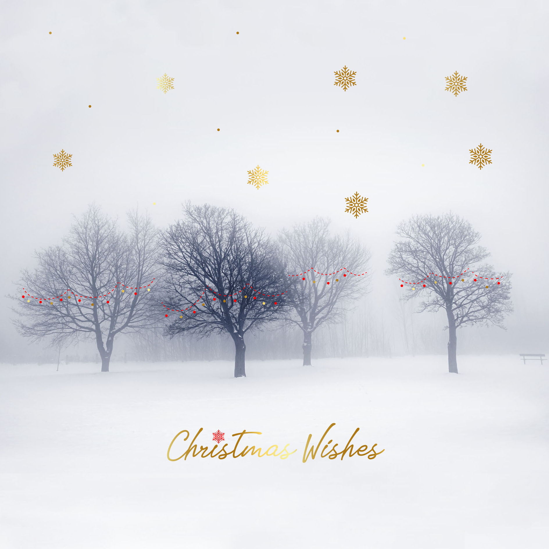 Red Lights Personalised Christmas Card - Foiled Name