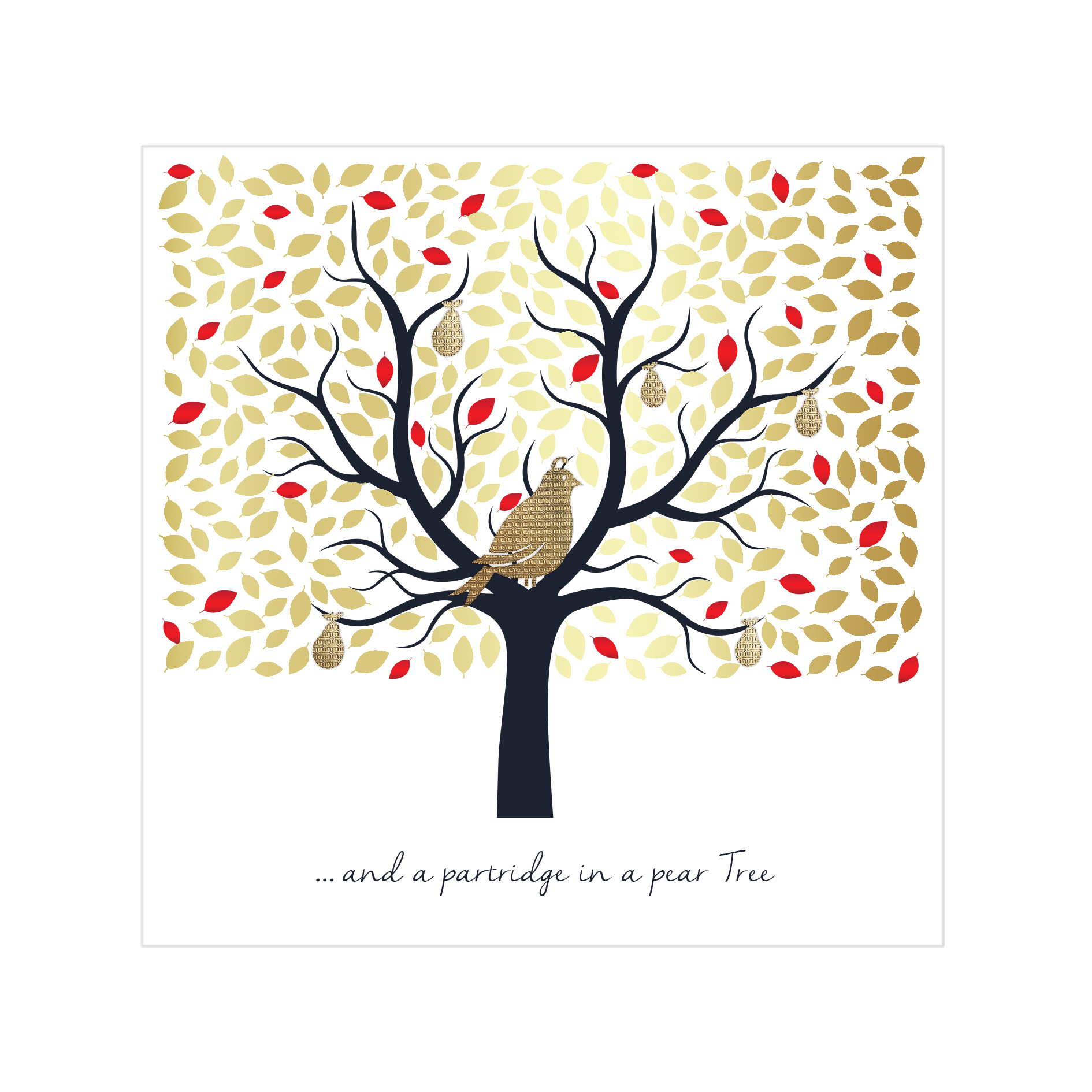 Golden Partridge Personalsied Christmas Card