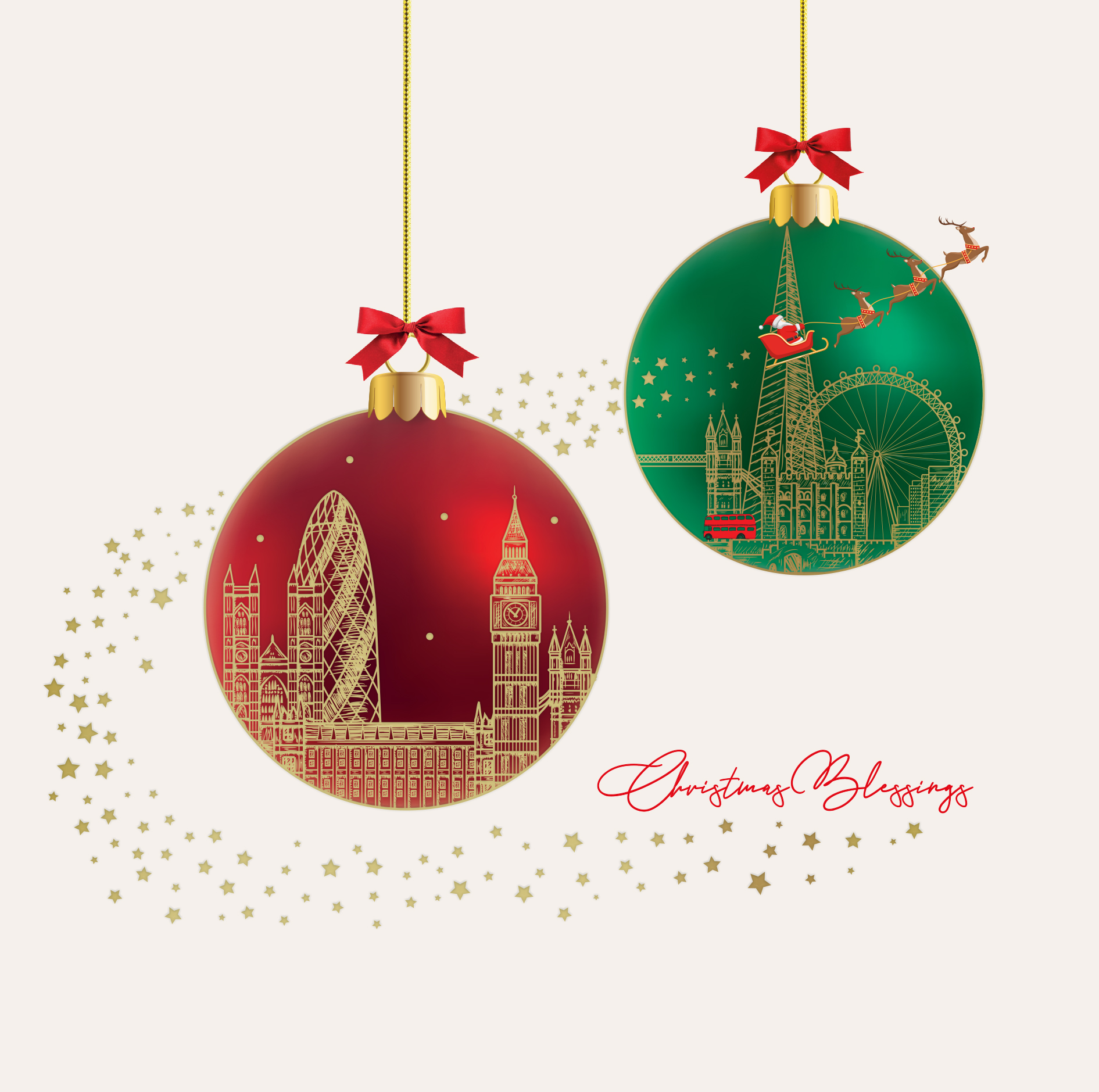 London Bauble Personalised Christmas Card