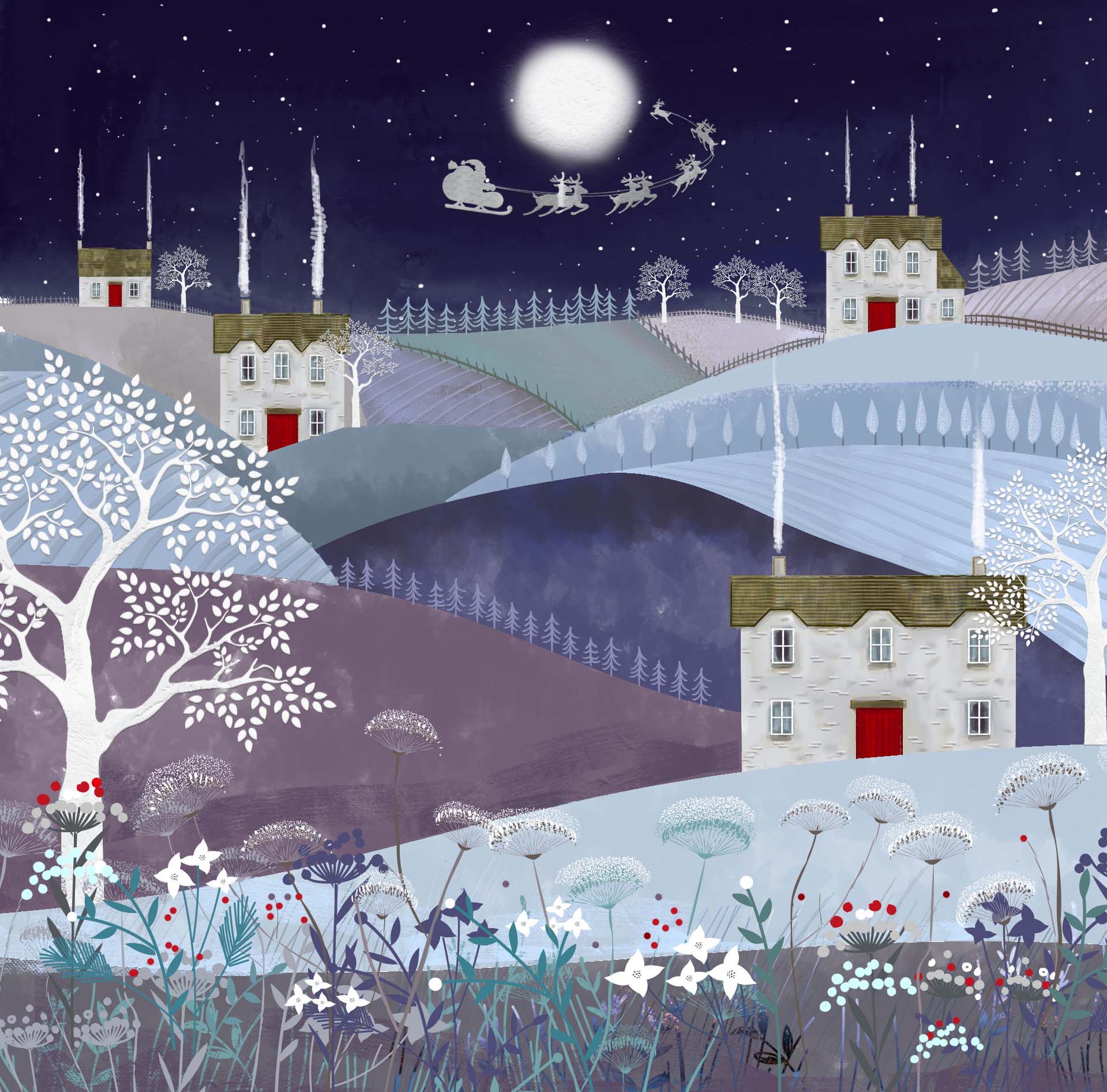 Midnight Village Personalised Christmas Card