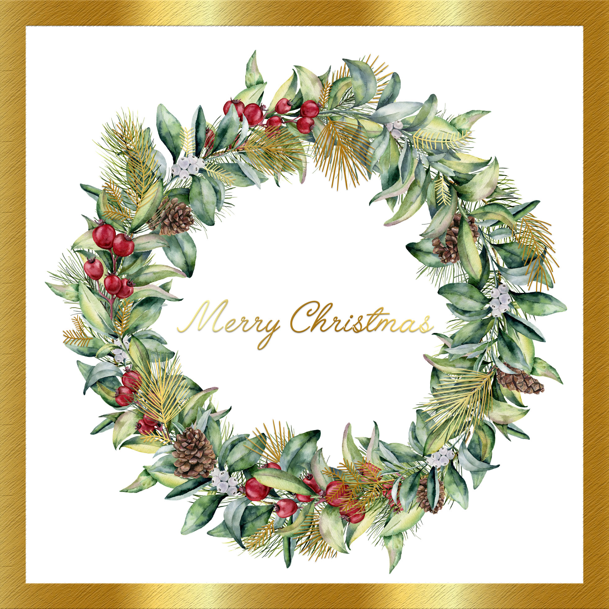 Red Berries Personalised Christmas Card