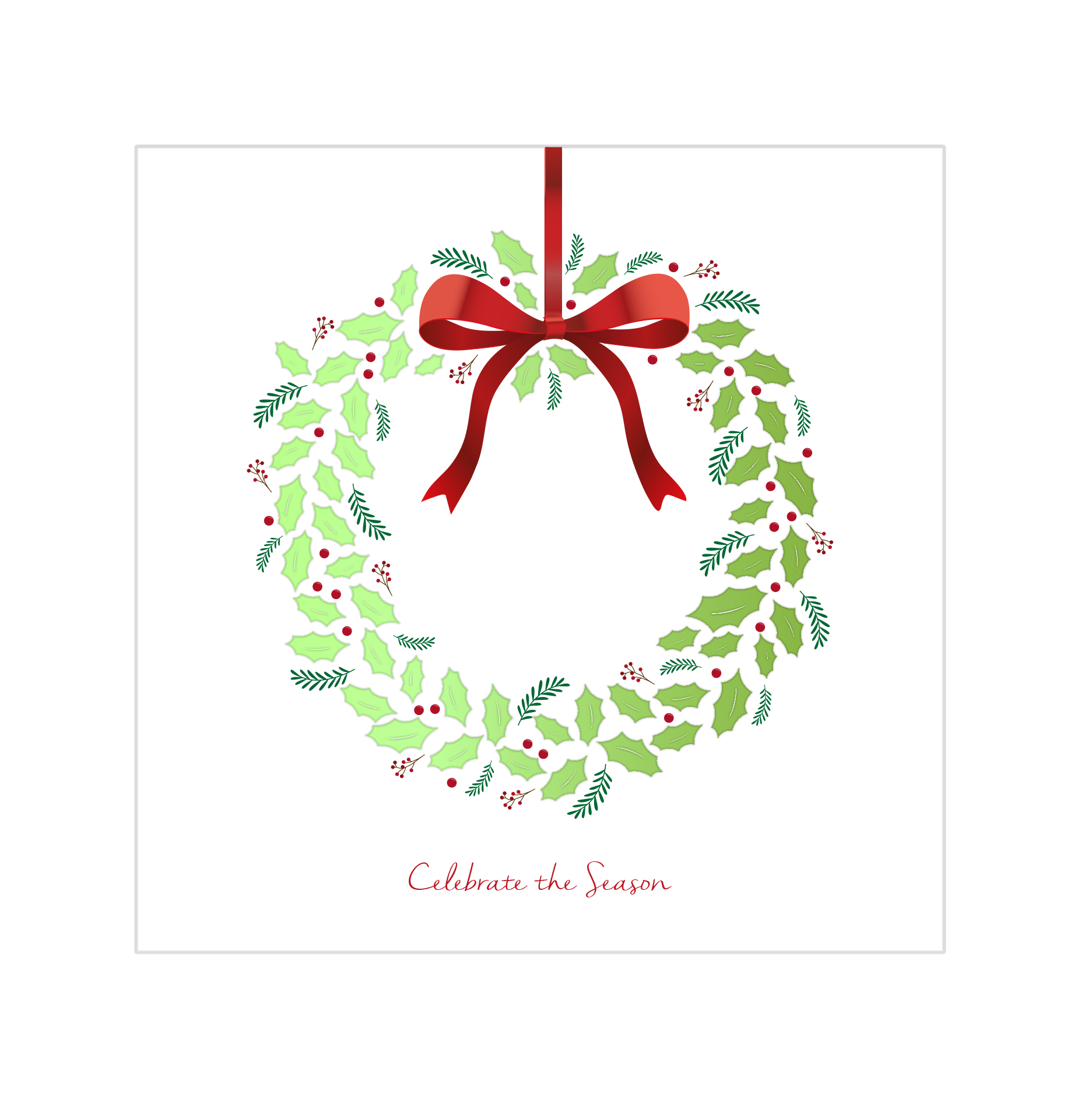 Wreath Celebration Personalised Christmas Card