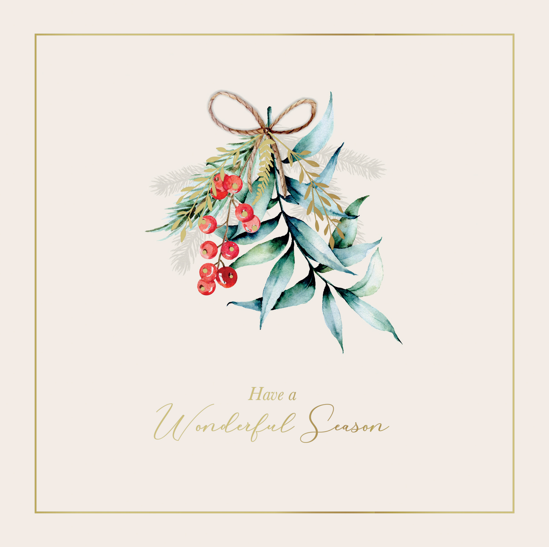 Winter Berries Personalised Christmas Card