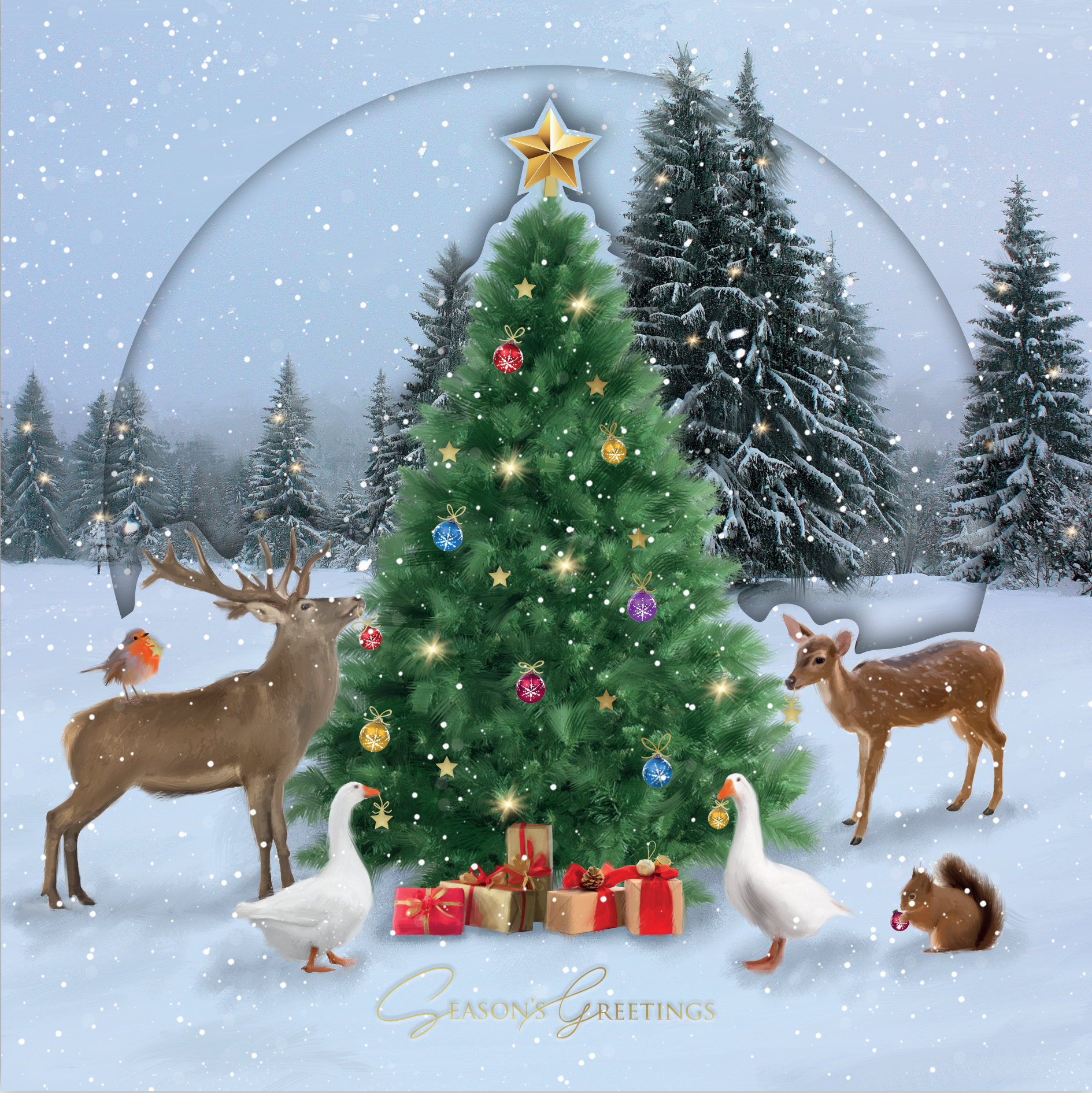 Forest Animals Personalised Christmas Card