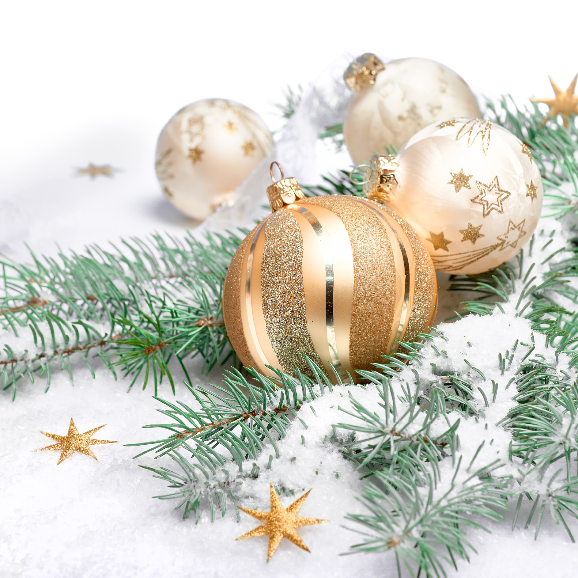 Gold Christmas Bauble Personalised Christmas Card