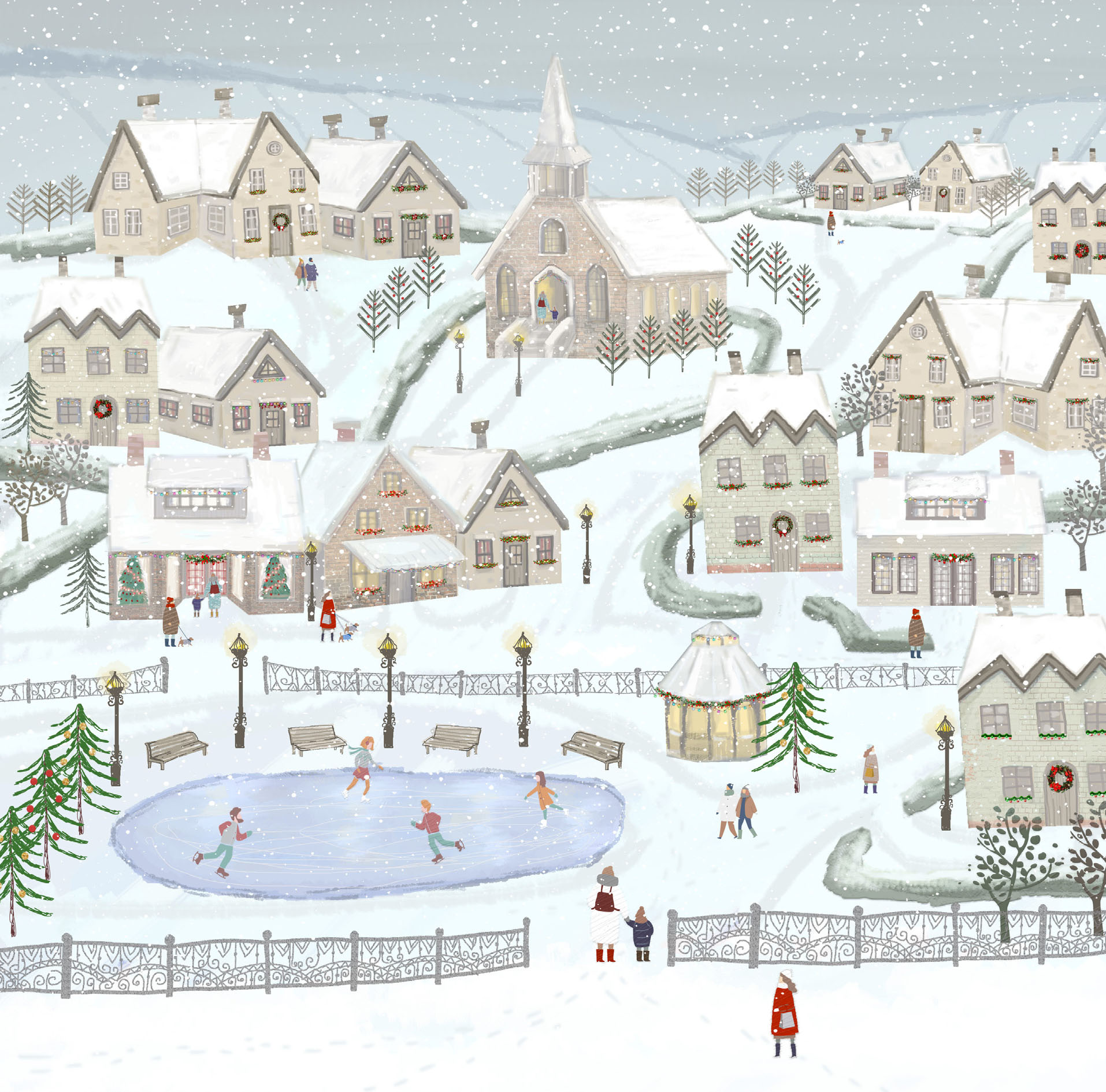 Little Town Personalised Christmas Card