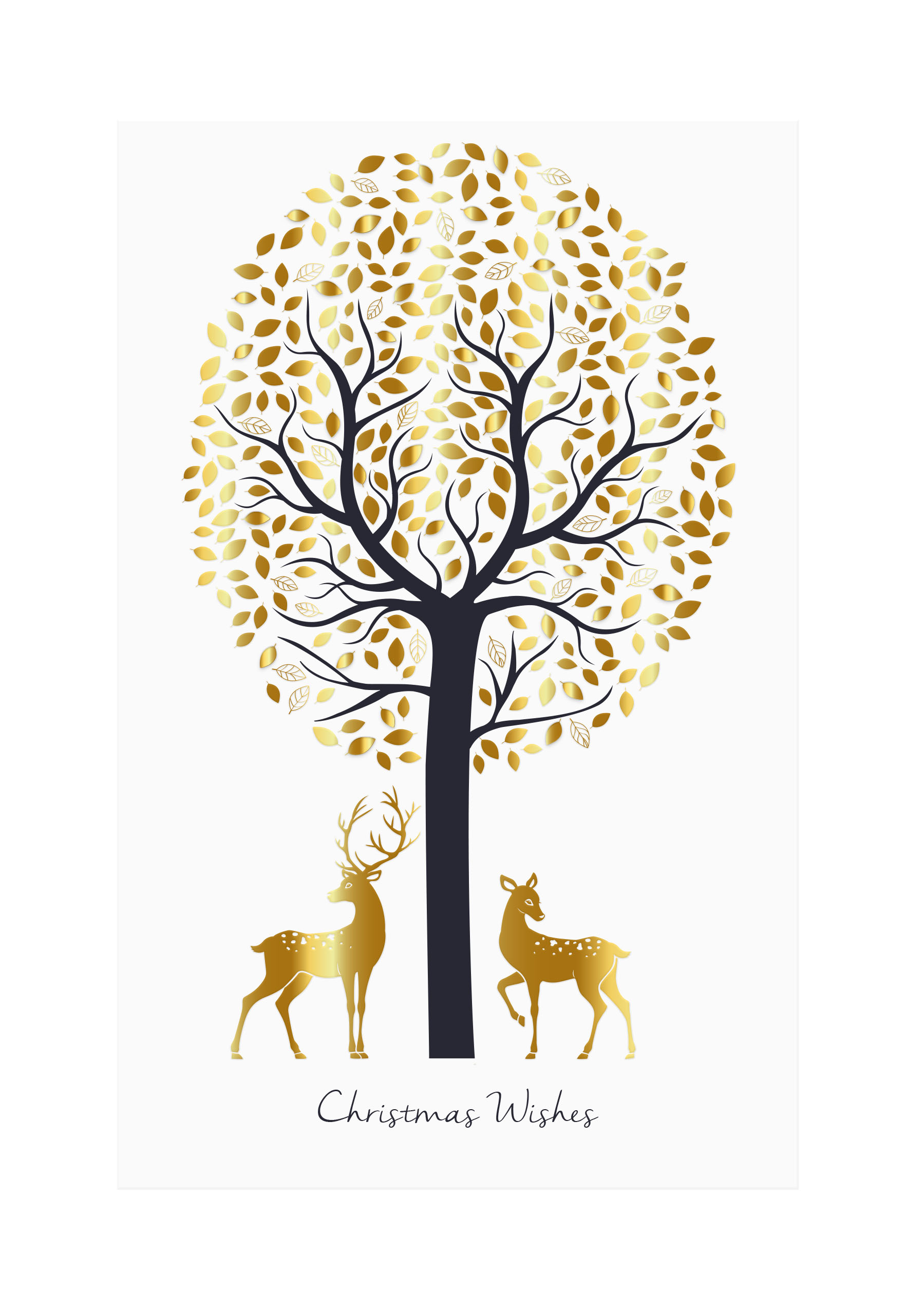 Deer Couple Personalised Christmas Card