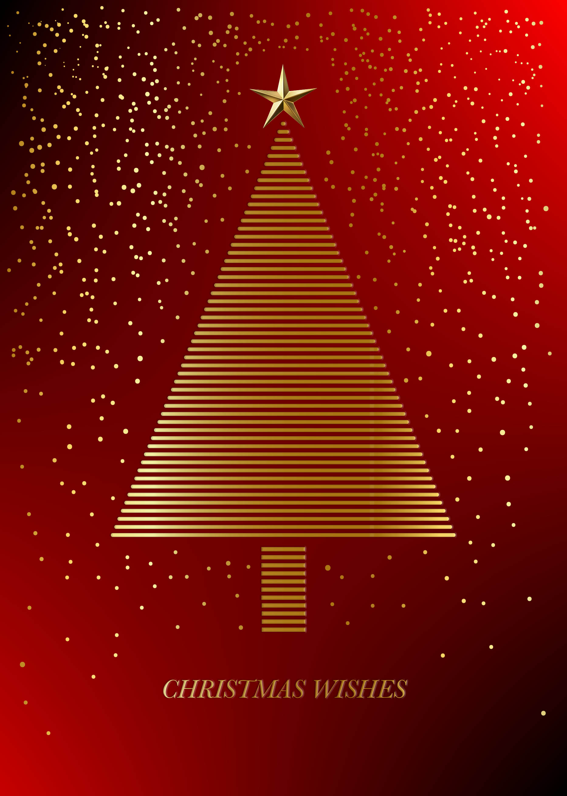 Stylised Tree Personalised Christmas Card - Foiled Name
