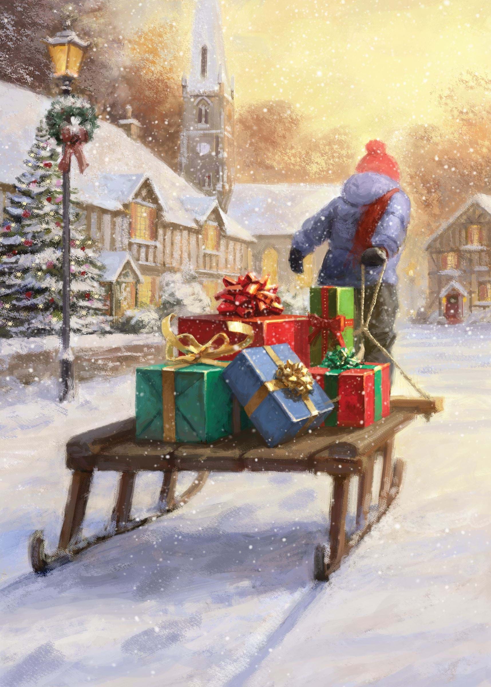 Delivering Presents Personalised Christmas Card