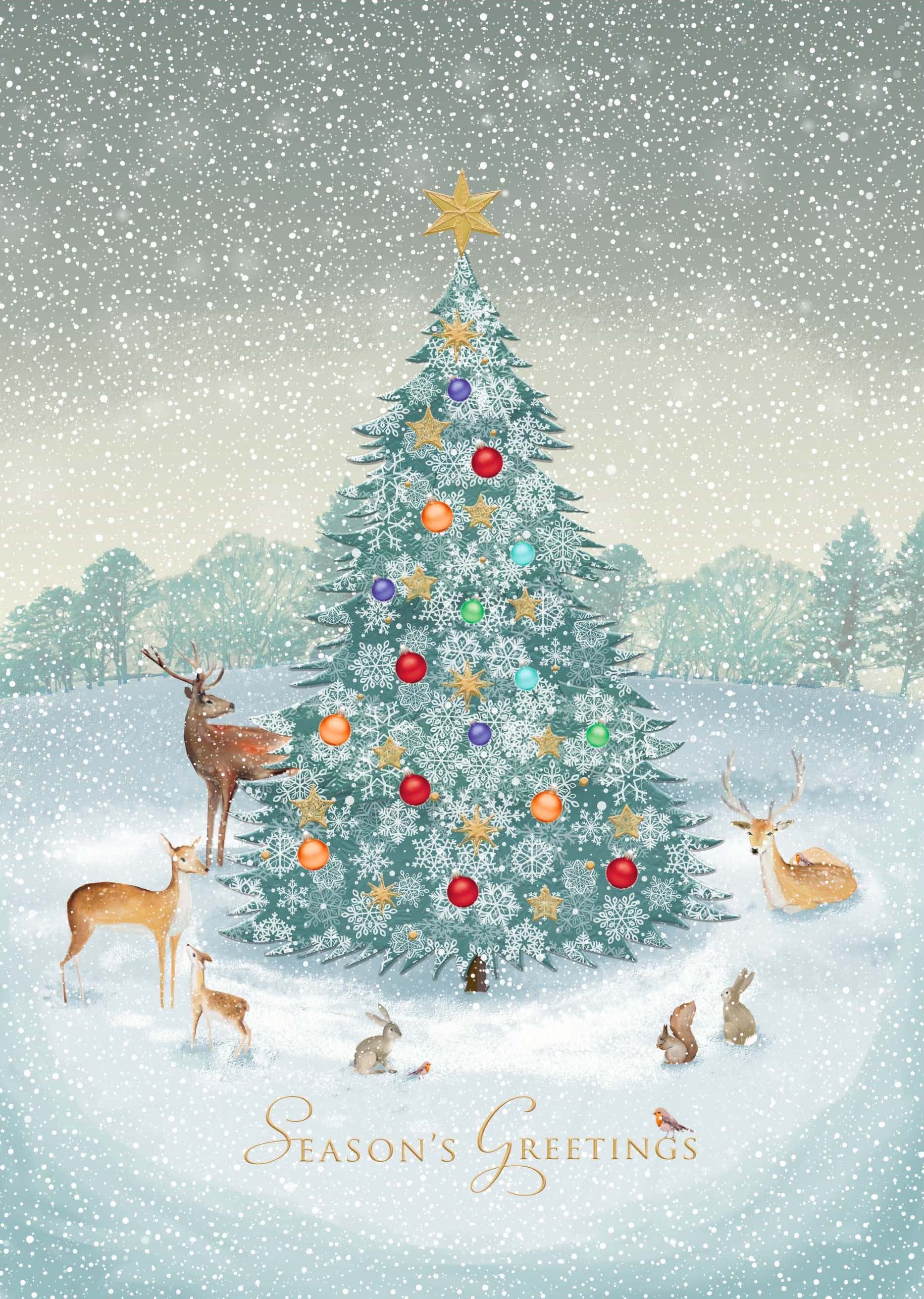 Woodland Scene Personalised Christmas Card
