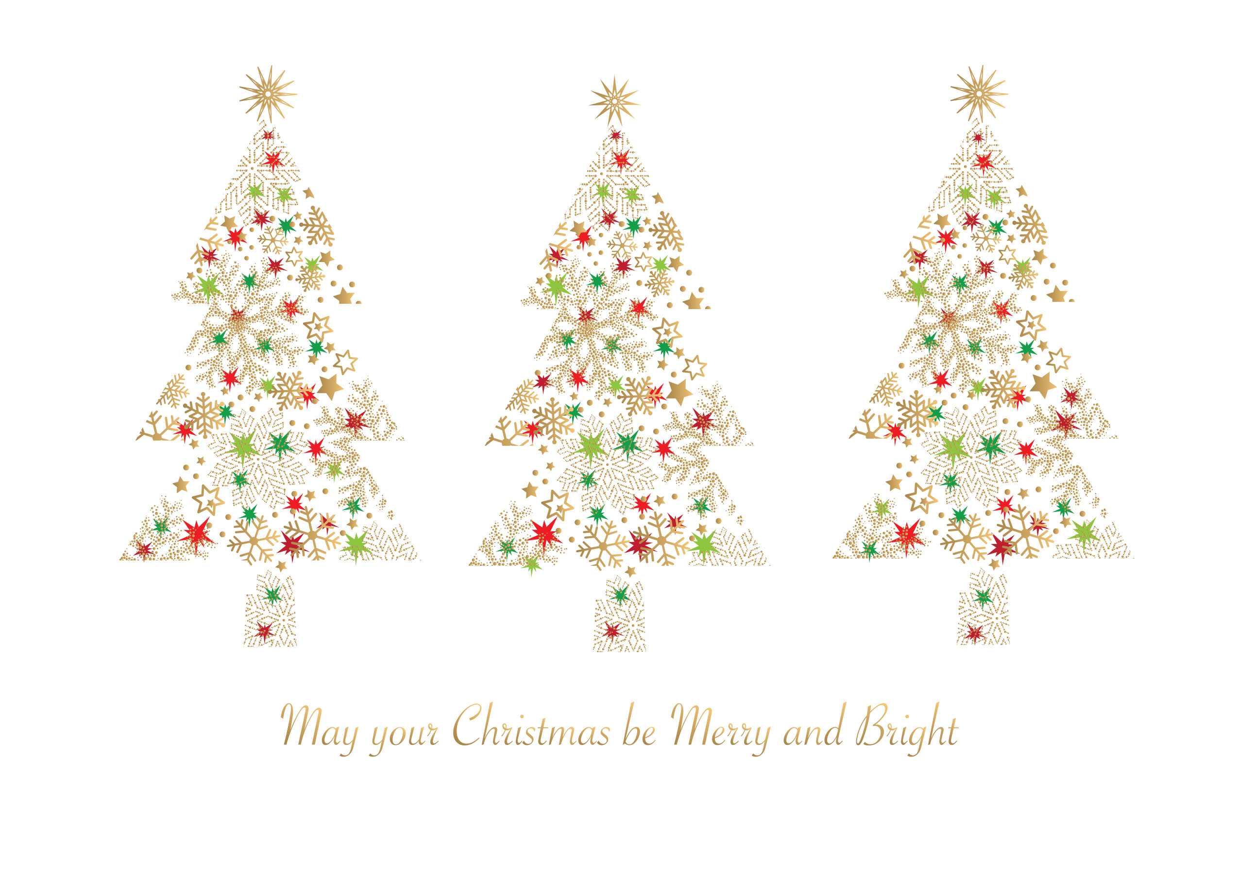 Lustre Tree Gold Personalised Christmas Card