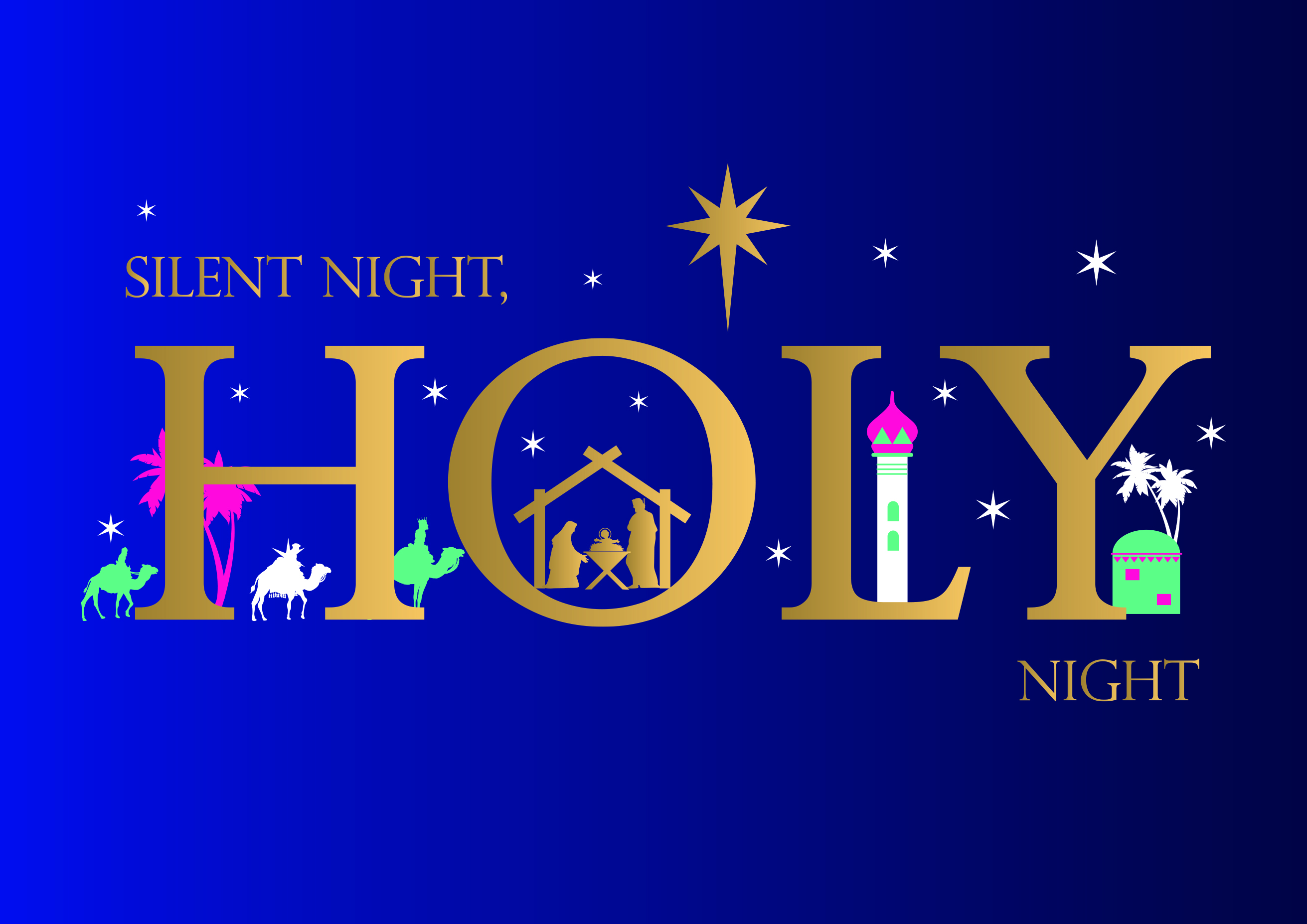 Silent Night, Holy Night Personalised Christmas Card