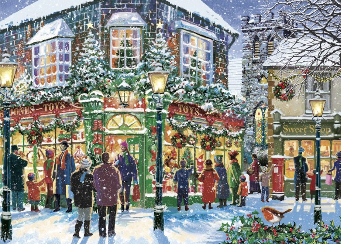 A Shopping Street Personalised Christmas Card