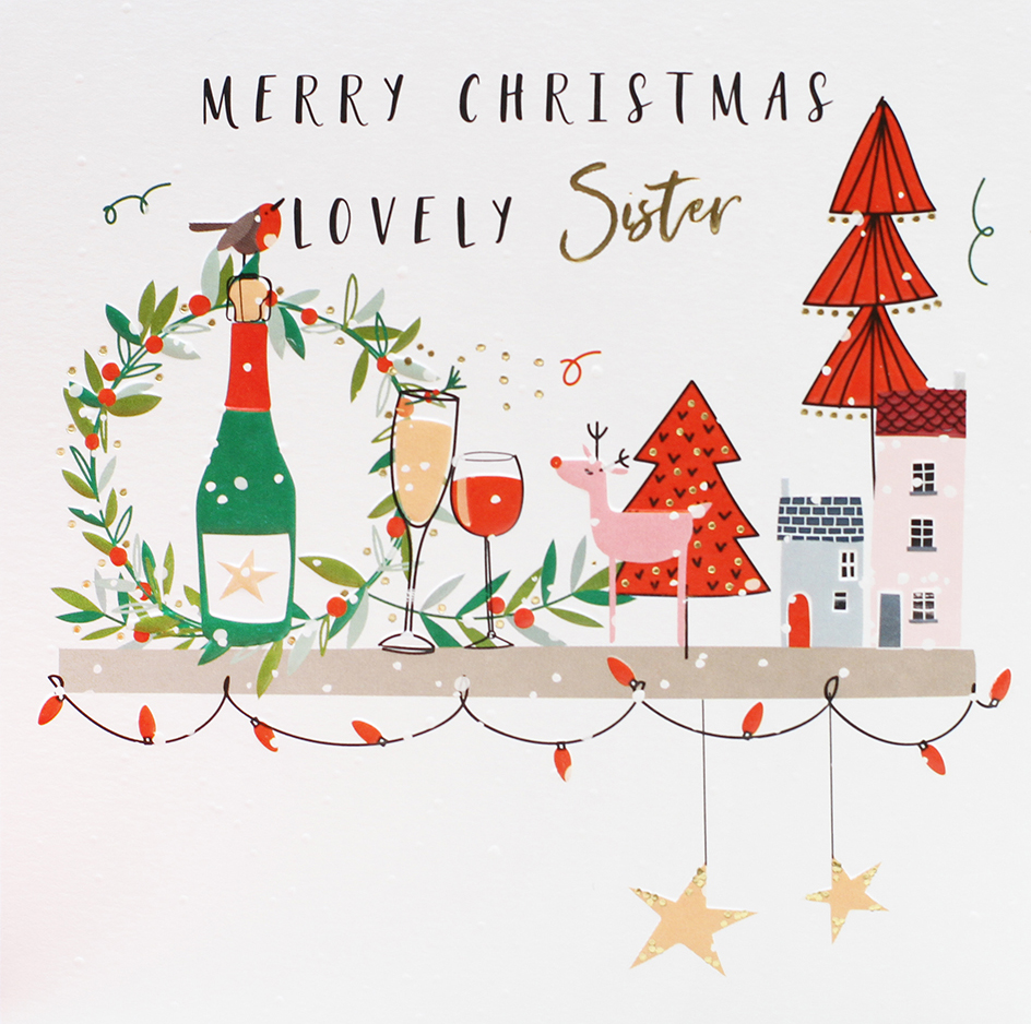 Festive Display Sister Christmas Card