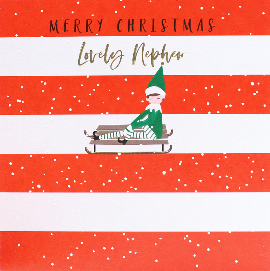 Little Elf Nephew Christmas Card