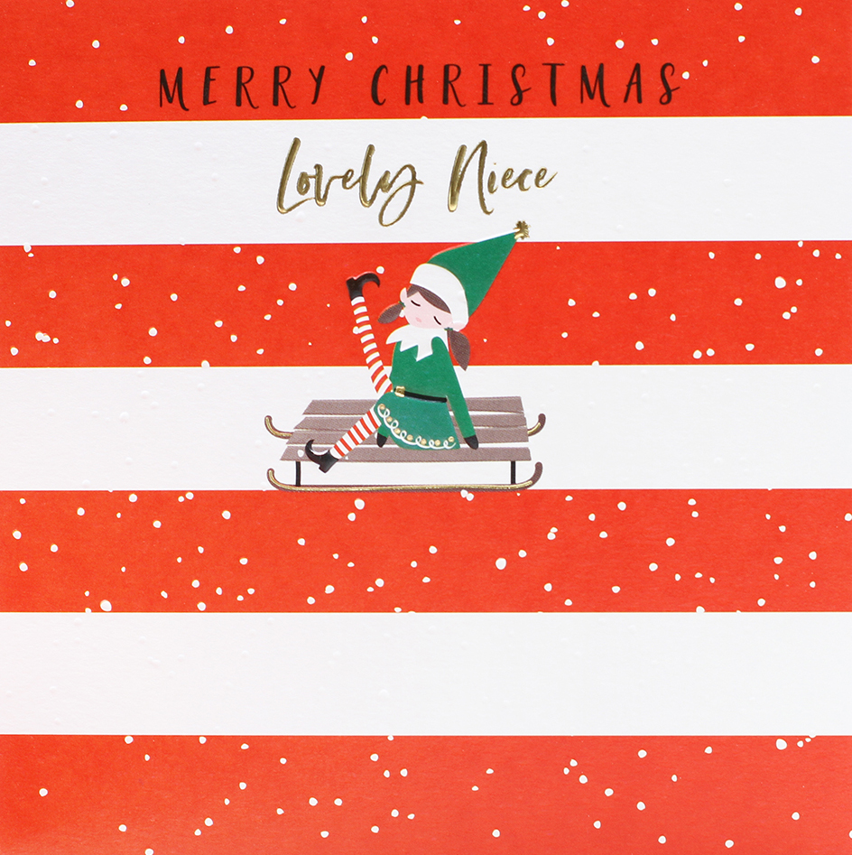 Little Elf Niece Christmas Card