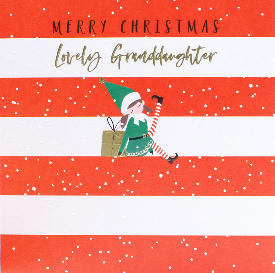 Little Elf Granddaughter Christmas Card
