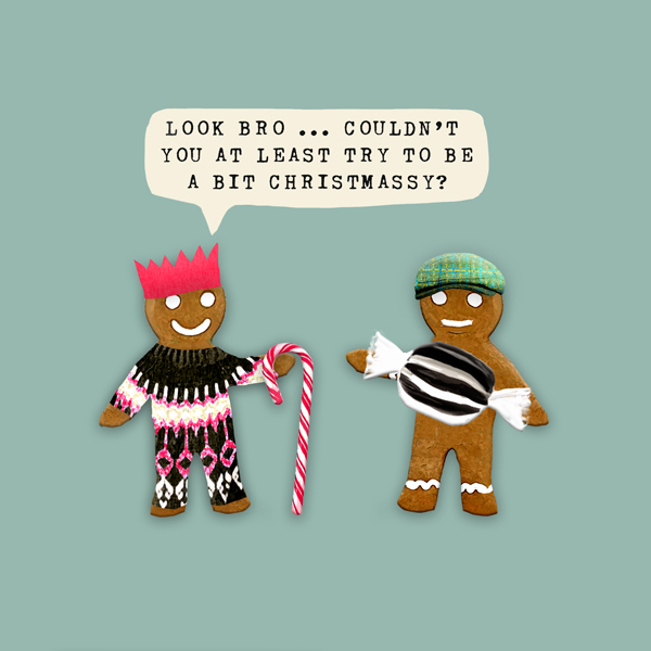 Festive Gingerbread Brother Christmas Card